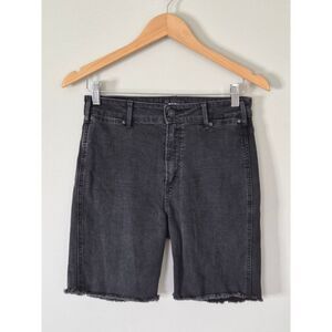 PAIGE Cut Off Denim Shorts Size 28 Waist Black